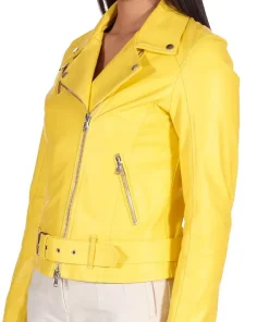womens-yellow-belted-faux-leather-biker-jacket