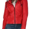 womens-quilted-red-faux-leather-jacket-with-gray-hood