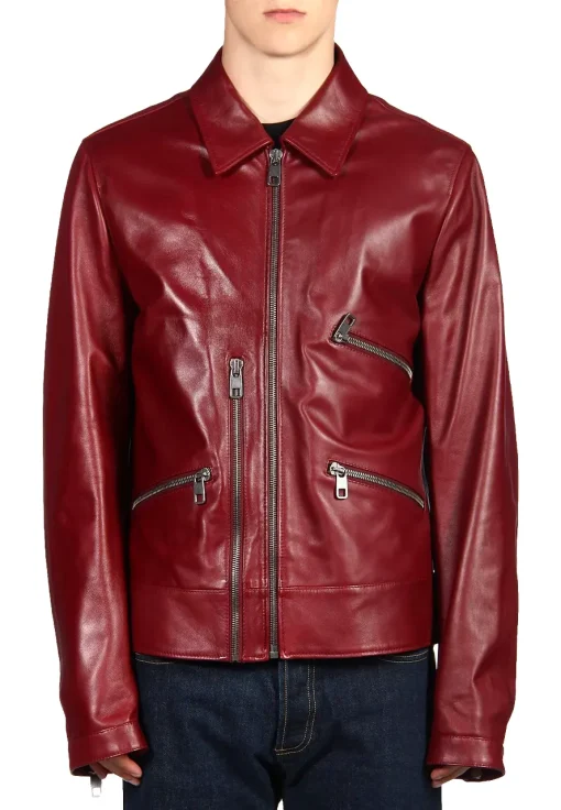mens-classic-collar-burgundy-faux-leather-biker-jacket