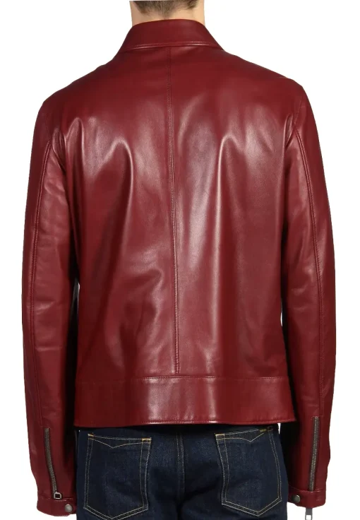 mens-classic-collar-burgundy-faux-leather-biker-jacket