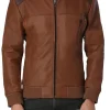 mens-faux-leather-brown-bomber-jacket