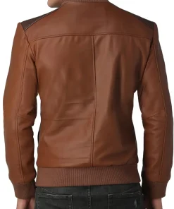 mens-faux-leather-brown-bomber-jacket