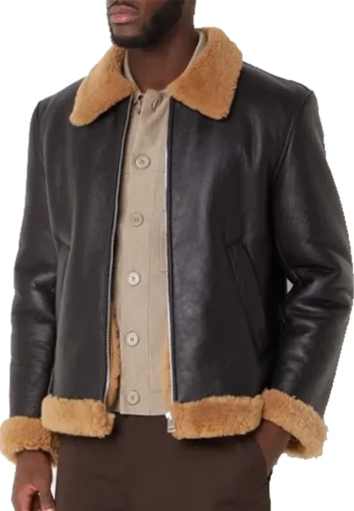 mens-faux-leather-shearling-dark-brown-jacket