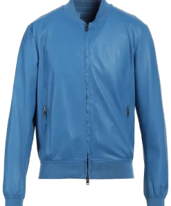 mens-grained-blue-faux-leather-bomber-jacket