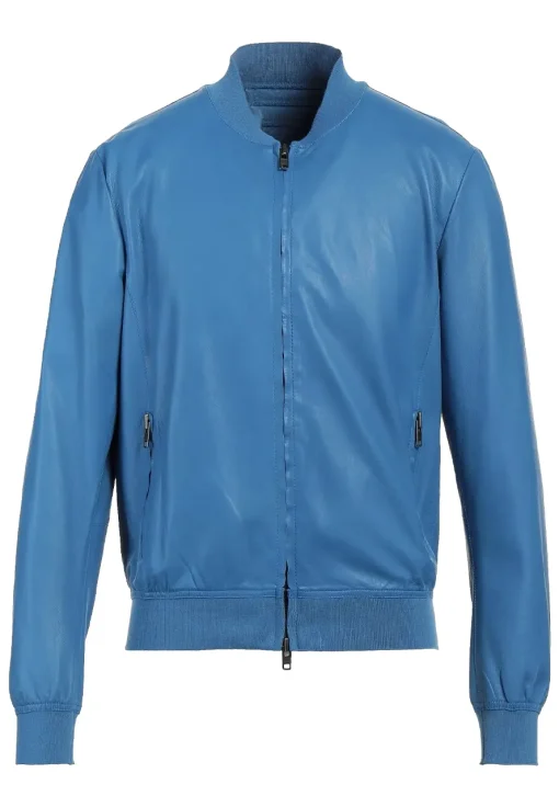 mens-grained-blue-faux-leather-bomber-jacket