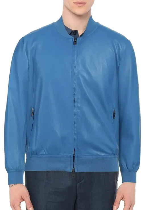 mens-grained-blue-faux-leather-bomber-jacket