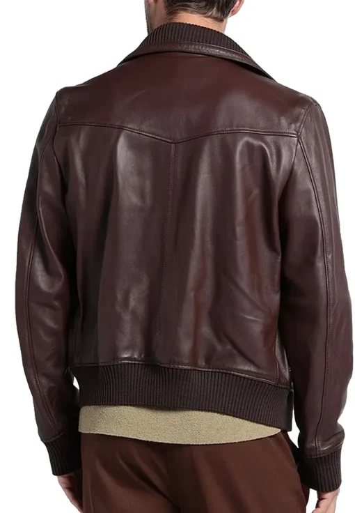 mens-long-sleeve-chocolate-faux-leather-bomber-jacket