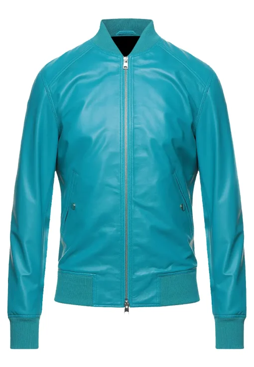 mens-sky-blue-faux-leather-bomber-jacket