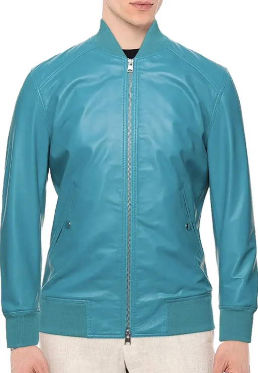 mens-sky-blue-faux-leather-bomber-jacket