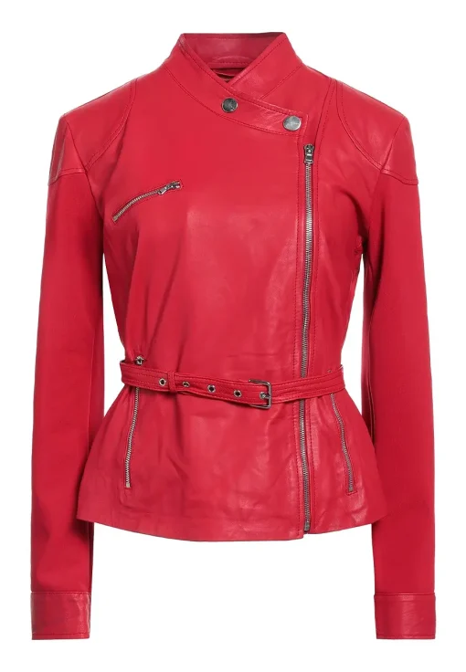 womens-asymmetrical-red-faux-leather-belted-biker-jacket