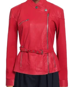 womens-asymmetrical-red-faux-leather-belted-biker-jacket