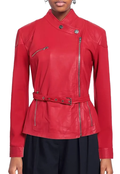 womens-asymmetrical-red-faux-leather-belted-biker-jacket