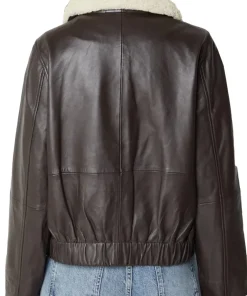 womens-banto-dark-brown-faux-leather-fur-collar-jacket