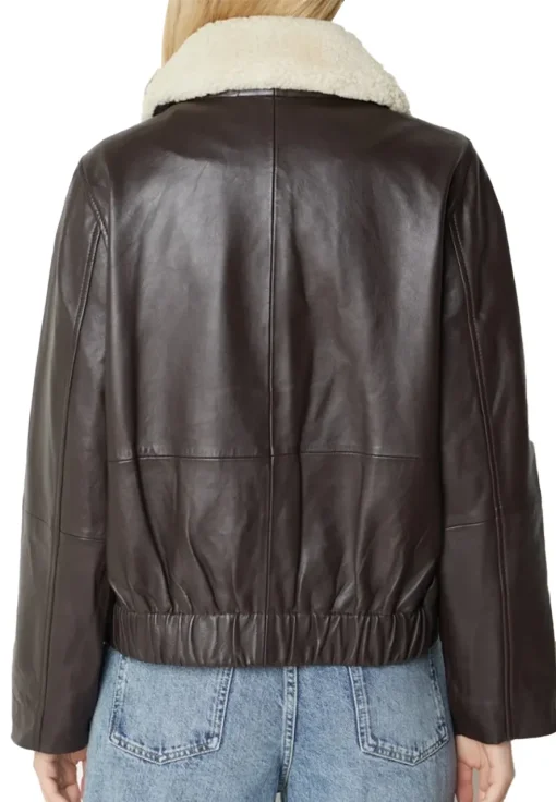 womens-banto-dark-brown-faux-leather-fur-collar-jacket