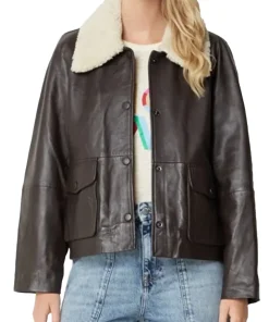 womens-banto-dark-brown-faux-leather-fur-collar-jacket