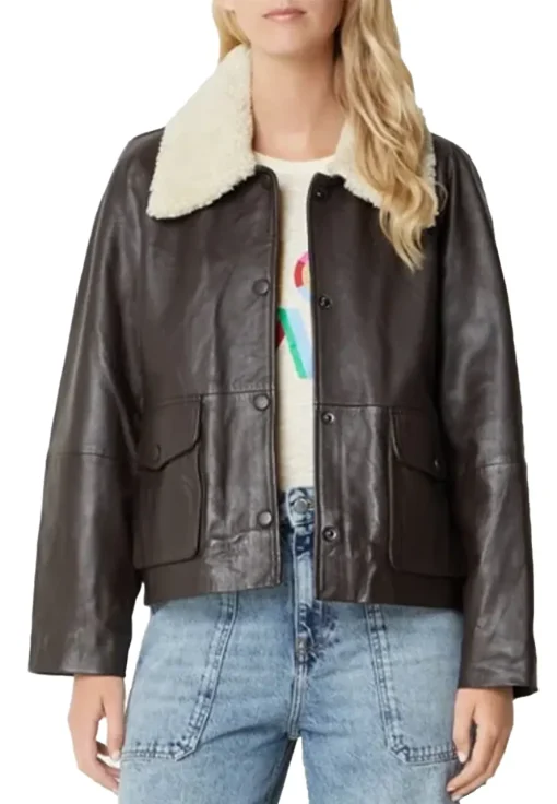 womens-banto-dark-brown-faux-leather-fur-collar-jacket