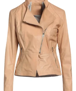 womens-biker-beige-faux-leather-jacket