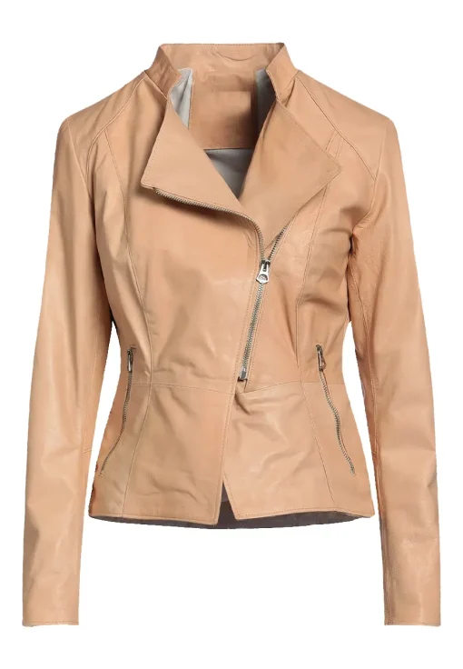 womens-biker-beige-faux-leather-jacket