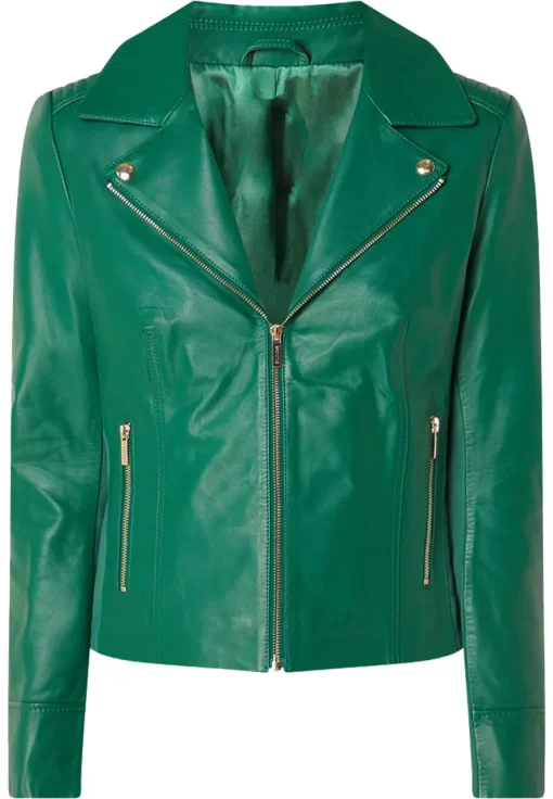 womens-biker-faux-leather-green-jacket