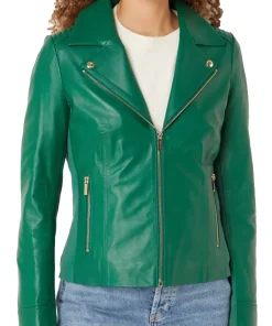 womens-biker-faux-leather-green-jacket