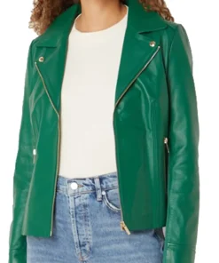 womens-biker-faux-leather-green-jacket