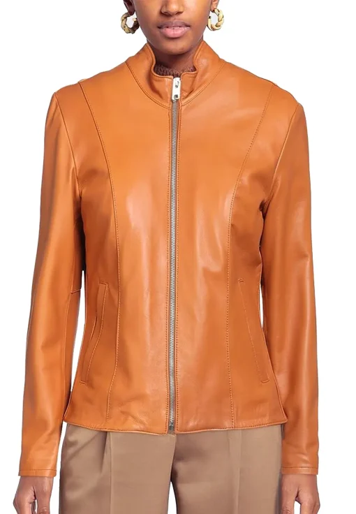 womens-biker-tan-faux-leather-jacket