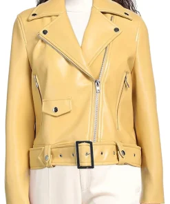 womens-biker-yellow-faux-leather-belted-jacket