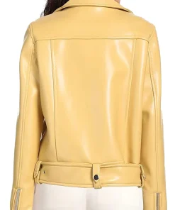 womens-biker-yellow-faux-leather-belted-jacket