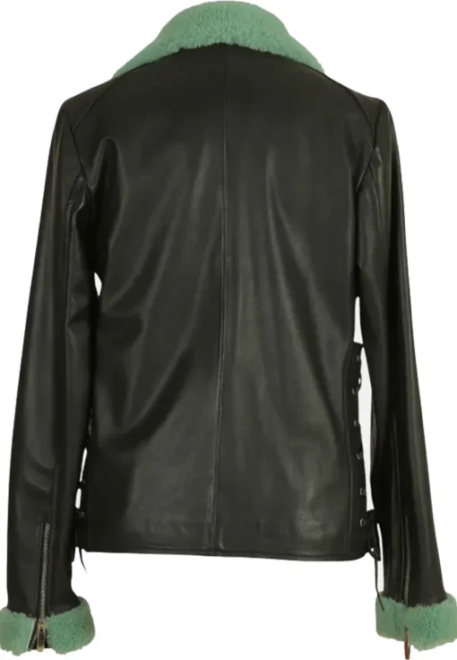 womens-black-faux-leather-pop-green-shearling-jacket