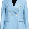 womens-blue-faux-leather-blazer