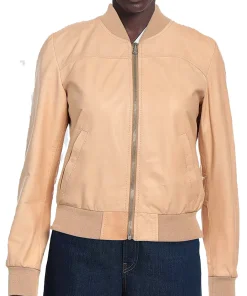 womens-bomber-beige-faux-leather-jacket