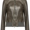 womens-bomber-military-green-faux-leather-jacket