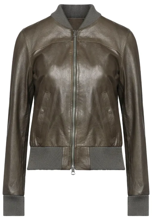 womens-bomber-military-green-faux-leather-jacket