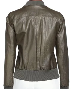 womens-bomber-military-green-faux-leather-jacket