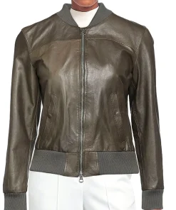 womens-bomber-military-green-faux-leather-jacket