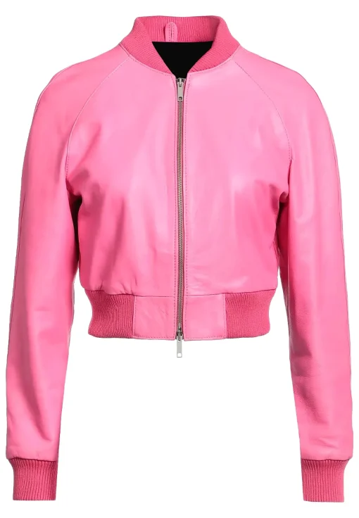 womens-bomber-pink-faux-leather-jacket