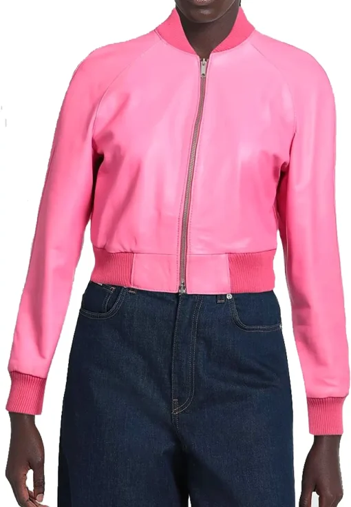 womens-bomber-pink-faux-leather-jacket