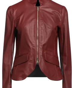 womens-burgundy-faux-leather-blazer