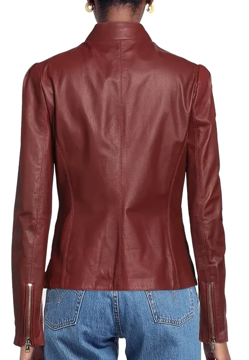 womens-burgundy-faux-leather-blazer