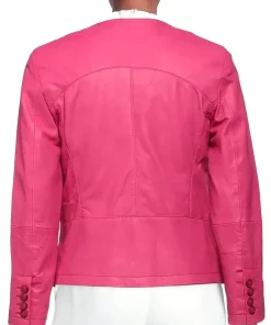 womens-button-front-fuchsia-faux-leather-jacket