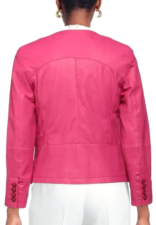 womens-button-front-fuchsia-faux-leather-jacket