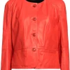 womens-button-front-orange-faux-leather-jacket