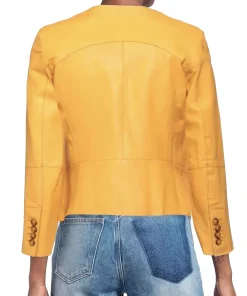 womens-button-front-yellow-faux-leather-jacket