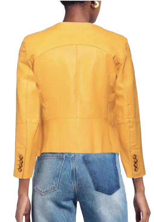 womens-button-front-yellow-faux-leather-jacket
