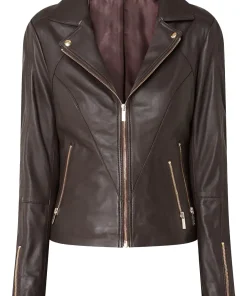 womens-cherry-brown-faux-leather-biker-jacket-with-zip-pockets