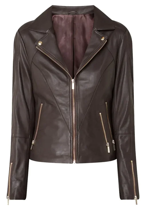 womens-cherry-brown-faux-leather-biker-jacket-with-zip-pockets