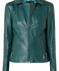 womens-cherry-green-faux-leather-biker-jacket-with-zip-pockets