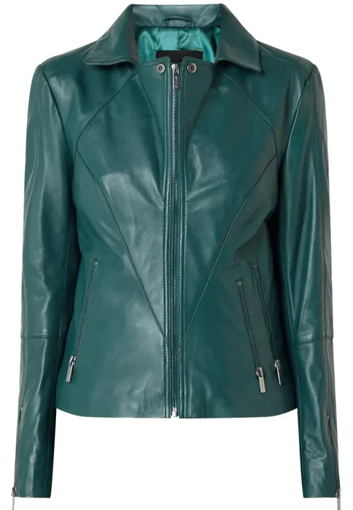 womens-cherry-green-faux-leather-biker-jacket-with-zip-pockets
