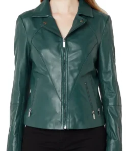womens-cherry-green-faux-leather-biker-jacket-with-zip-pockets