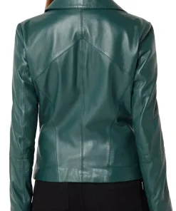 womens-cherry-green-faux-leather-biker-jacket-with-zip-pockets